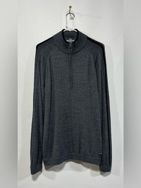Smartwool Men's Charcoal Gray Half-Zip Merino Sweater Size Large